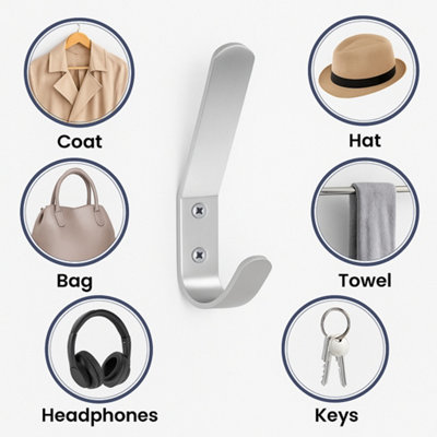 Hat Hanger Stainless Steel Wall Hooks - U-Shaped Coat & Robe Hooks For Indoor Outdoor Use (10 Pack Black) Indoor Outdoor Wall Hooks