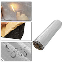Aluminum Foil Insulation Roll,Self Adhesive Fireproof and Sunproof Heat-insulating Cotton 1m x 5m