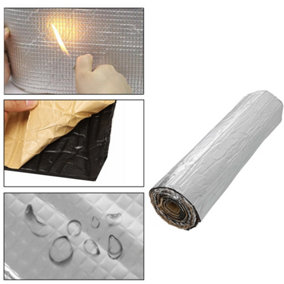 Aluminum Foil Insulation Roll,Self Adhesive Fireproof and Sunproof Heat-insulating Cotton 1m x 5m