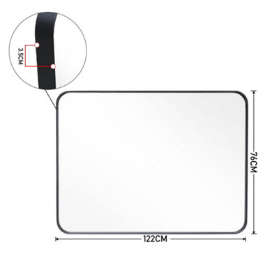 Aluminum Frame Bathroom Vanity Wall Mirror with Rounded Corner W 1220 x D 760 mm