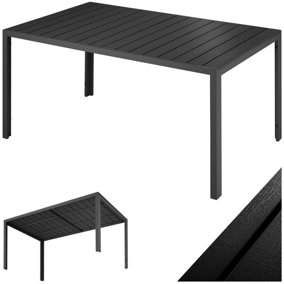Aluminum garden table Bianca  w/ height-adjustable feet (150x90x74.5cm) - black/black