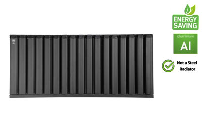 Aluminum Radiator Compatible with Heat pump. Model "Onyx" Black. 1200 .500mm. BTU/hr:6506.