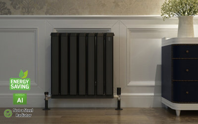 Aluminum Radiator Compatible with Heat pump. Model "Onyx" Black. 500.500mm.BTU/hr2682