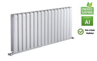 Aluminum Radiator Compatible with Heat pump.Model "Onyx" White. 1200 .500mm. BTU/hr:6506