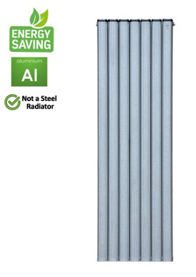 Aluminum Vertical Radiator Compatible with Heat pump. Model "Vertical Plus" Silver. 1500.490 mm.Btu/hr:8750