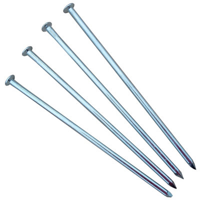 Alusthetic Aluminium Flexible Edge Securing Pin - 250mm Long Earth Nail for Metal Lawn Edging - Pack of 10