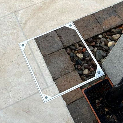Alusthetic Double Sealed Aluminium Recessed Manhole Cover - Inspection Chamber Drain Cover & Frame - 600 x 600 x 48mm - 6