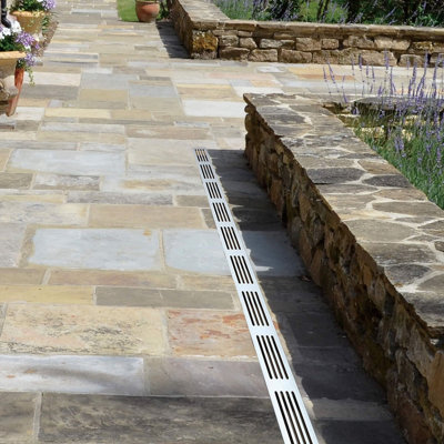 Alusthetic Threshold End Cap - Driveway Patio Garden Drainage System -  Single
