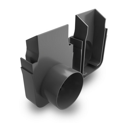 Alusthetic Threshold End Cap With 50mm Outlet - Driveway Patio Garden Drainage System - Single