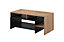 Alva Contemporary Coffee Table 2 Shelves Oak Gold Craft Effect & Black (H)530mm (W)1200mm (D)600mm