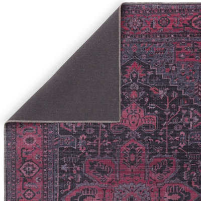 Alya Traditional Bordered Floral Persian Abstract Easy to Clean Rug for Living Room and Bedroom-160cm X 230cm