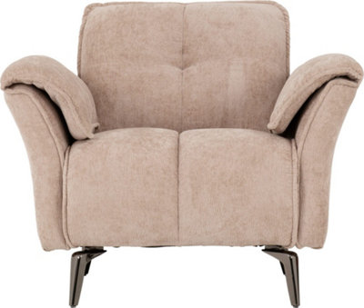 Amalfi 1 Seater Chair in Champagne Fabric and Metal Legs