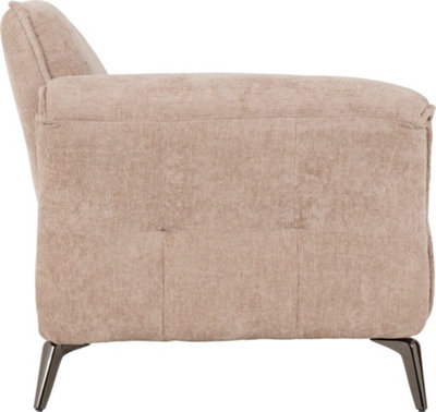 Amalfi 1 Seater Chair in Champagne Fabric and Metal Legs