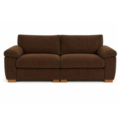 Amalfi 2 Seater Split Sofa Soft Fabric in Brown