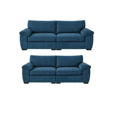 Amalfi 3+2 Seater Split Sofa Soft Fabric in Blue