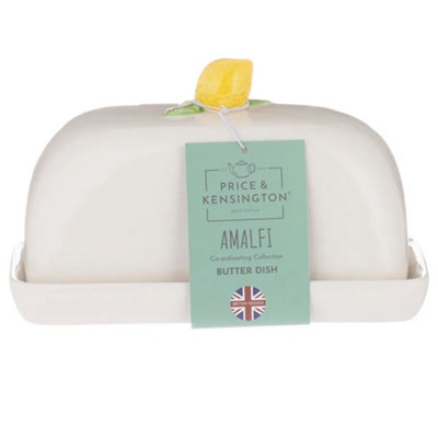 Amalfi Butter Dish with Hand Painted Lemon Handle - 3