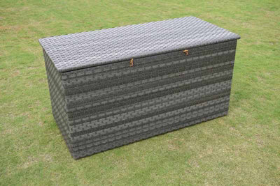 Amalfi Storage Box - Dark Grey - Weave Rattan - 162cm x 78cm x 83cm ...