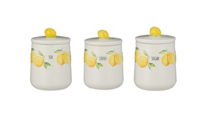 Amalfi Tea Coffee Sugar Canister Jars Set