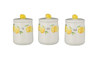 Amalfi Tea Coffee Sugar Canister Jars Set