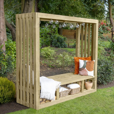 Amalfi Wooden Garden Arbour Seat 1.85m x 0.68m