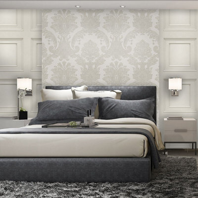 Amara Damask Wallpaper Cream Belgravia 7369