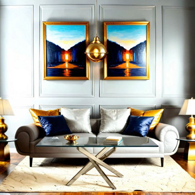 Amara Glass Coffee Table With Gold Legs