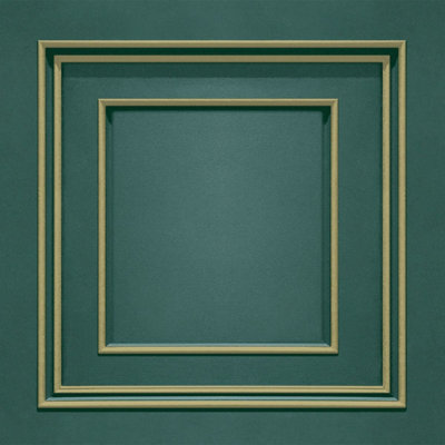 Amara Panel Wallpaper Green / Gold Belgravia 7395