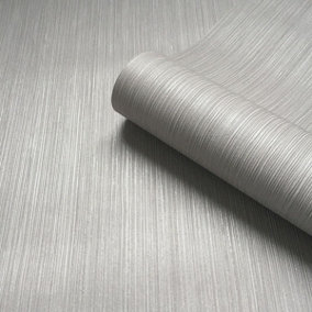 Amara Plain Textured Wallpaper Silver Belgravia 7361