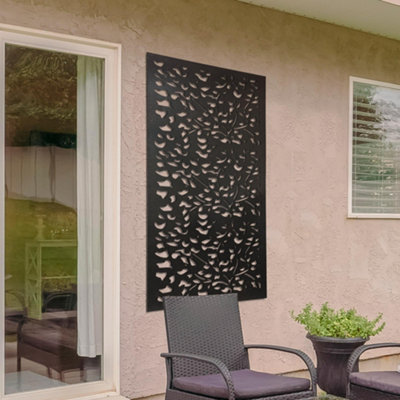 Amarelle Extra Large Metal Leaf design Decorative Garden screen 120cm X ...