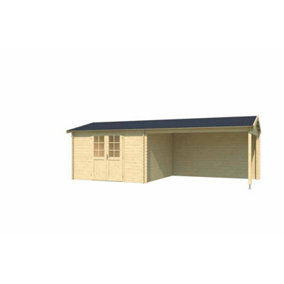 Amarillo-Log Cabin, Wooden Garden Room, Timber Summerhouse, Home Office - L730 x W388.8 x H250.8 cm