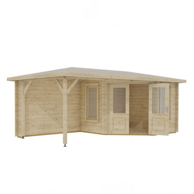 Amarrillo 10x20ft Premium Corner Log Cabin with Inside and Outside areas - 4