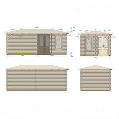 Amarrillo 10x20ft Premium Corner Log Cabin with Inside and Outside areas - 6