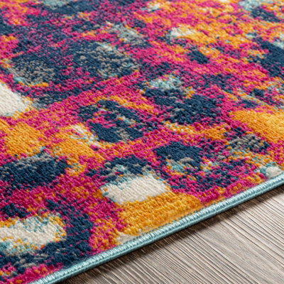 AMAYA Abstract Modern Marble Saffron Area Rug 160 x 215 cm