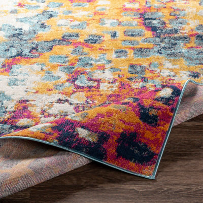 AMAYA Abstract Modern Marble Saffron Area Rug 160 x 215 cm