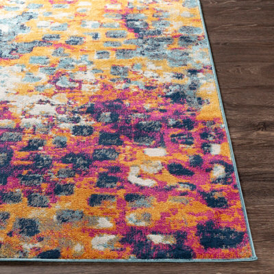 AMAYA Abstract Modern Marble Saffron Area Rug 160 x 215 cm