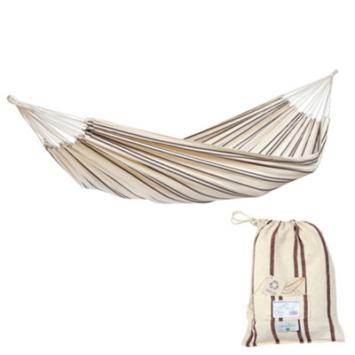 Amazonas Barbados Cappuccino Double Cotton Traditional Garden Hammock With Bag