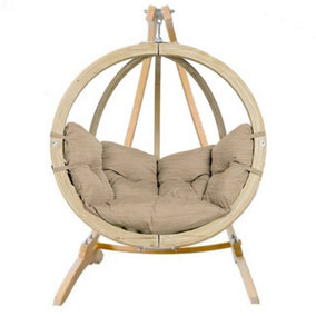 Amazonas Globo Hammock Single Seater Egg Hanging Chair Set - Sahara Sand