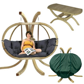 Amazonas Globo Royal Double Seater Hanging Chair Luxury Set Anthracite