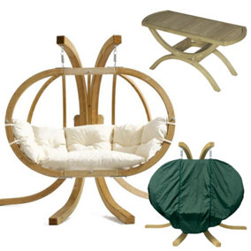 Amazonas Globo Royal Double Seater Hanging Chair Luxury Set Natura