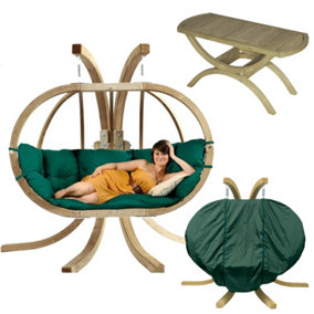 Amazonas Globo Royal Double Seater Hanging Chair Luxury Set Verde