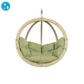 Amazonas Globo Single Seat Weatherproof Hanging Egg Hammock Chair in Oliva