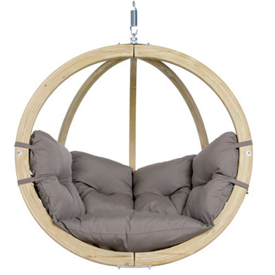 Amazonas Globo Single Seat Weatherproof Hanging Egg Hammock Chair in Taupe