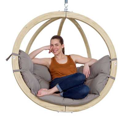 Amazonas Globo Single Seater Chair Indoor Hanging Set Taupe