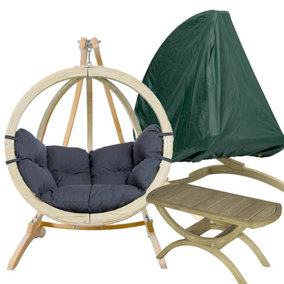 Amazonas Globo Single Seater Weatherproof Luxury Hanging Egg Chair Set Anthracite