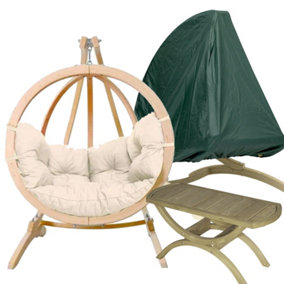 Amazonas Globo Single Seater Weatherproof Luxury Hanging Egg Chair Set Natura