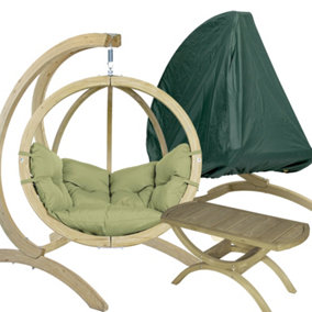 Amazonas Globo Single Seater Weatherproof Luxury Hanging Egg Chair Set Oliva