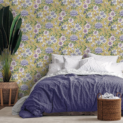 Amazonia Passiflora Ochre Wallpaper Holden 91321