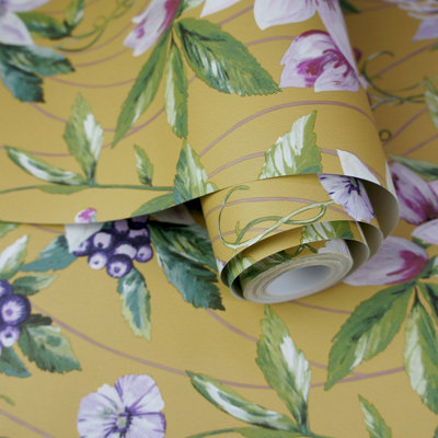 Amazonia Passiflora Ochre Wallpaper Holden 91321