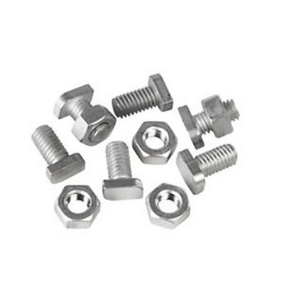 Ambador Cropped Head Bolts And Nuts (Pack Of 20) Silver (One Size)