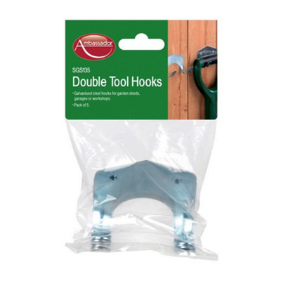 Ambador Double Tool Hooks (Pack Of 5) Silver (One Size)